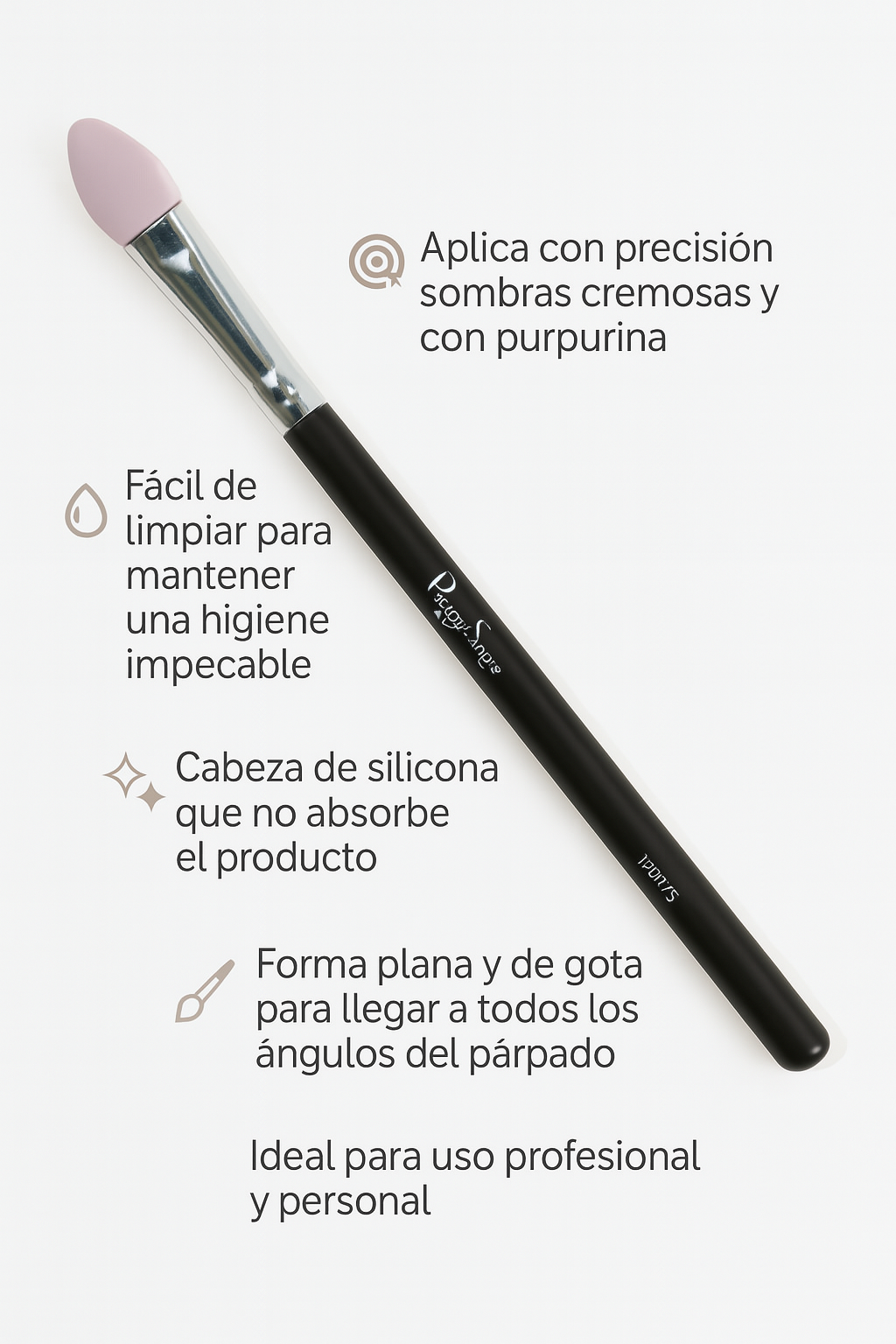 Aplicador silicona sombras de ojos - plano y gota - 9,5 mm - Bello Cabello