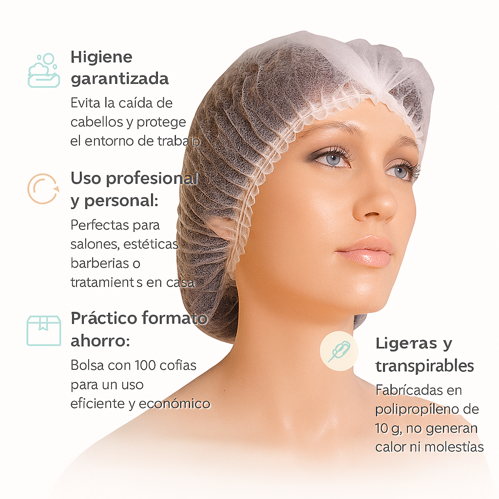 Cofias desechables 100 UND