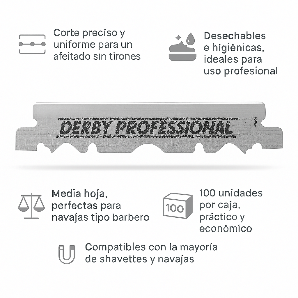 100 Hojas deshechables Derby Professional