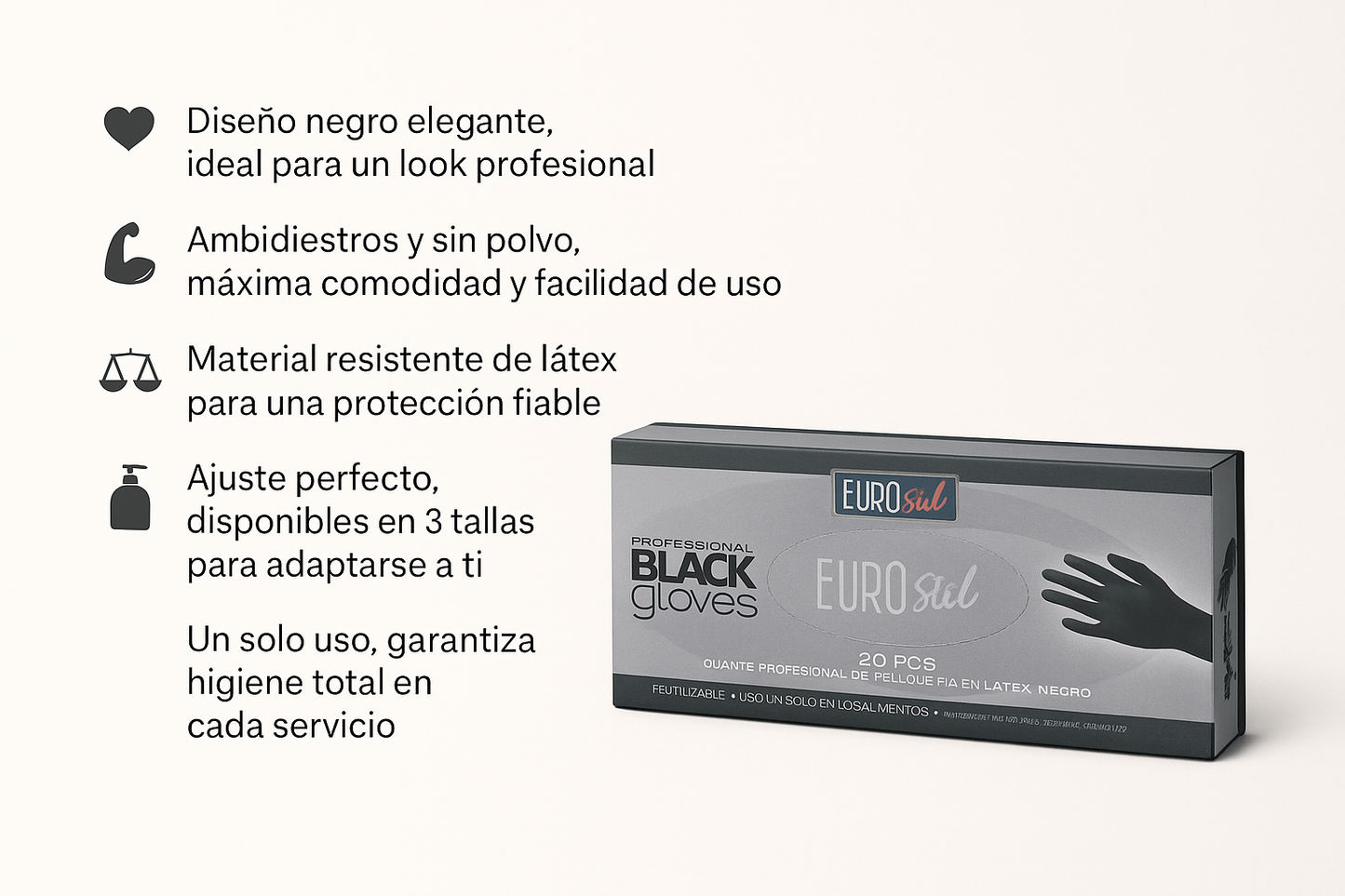 Guantes de Latex Negros