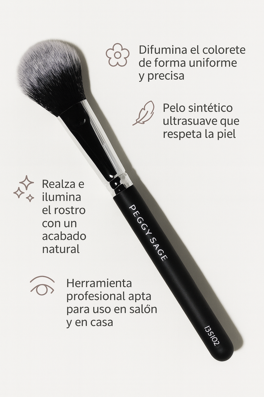 Pincel colorete - ovalado y abombado