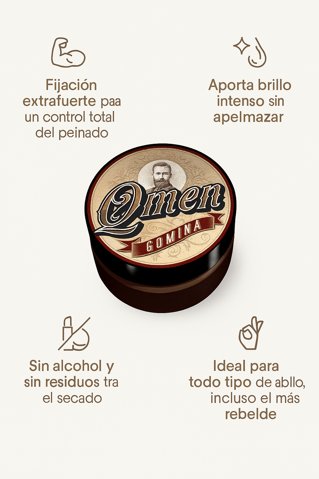 Gomina Fuerte Efecto Brillo Qmen