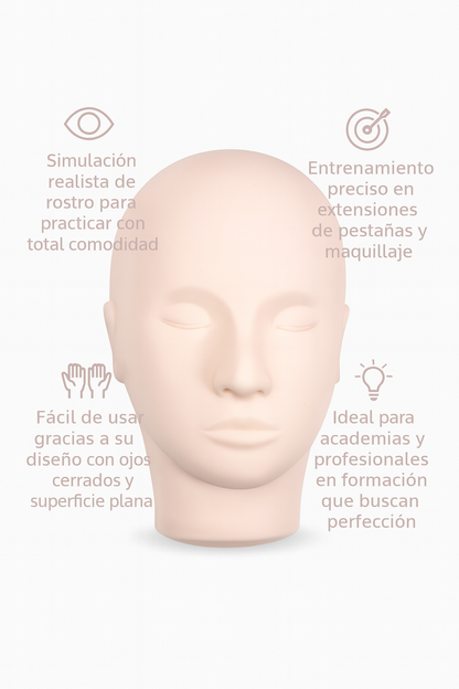 Cabeza de prácticas para extensiones de pestañas