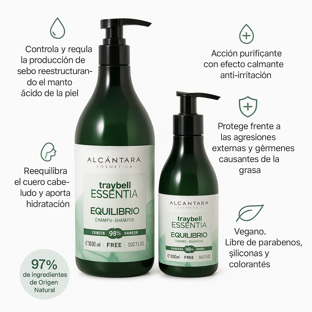Traybell Essentia Equilibrio champú tratamiento grasa - Bello Cabello