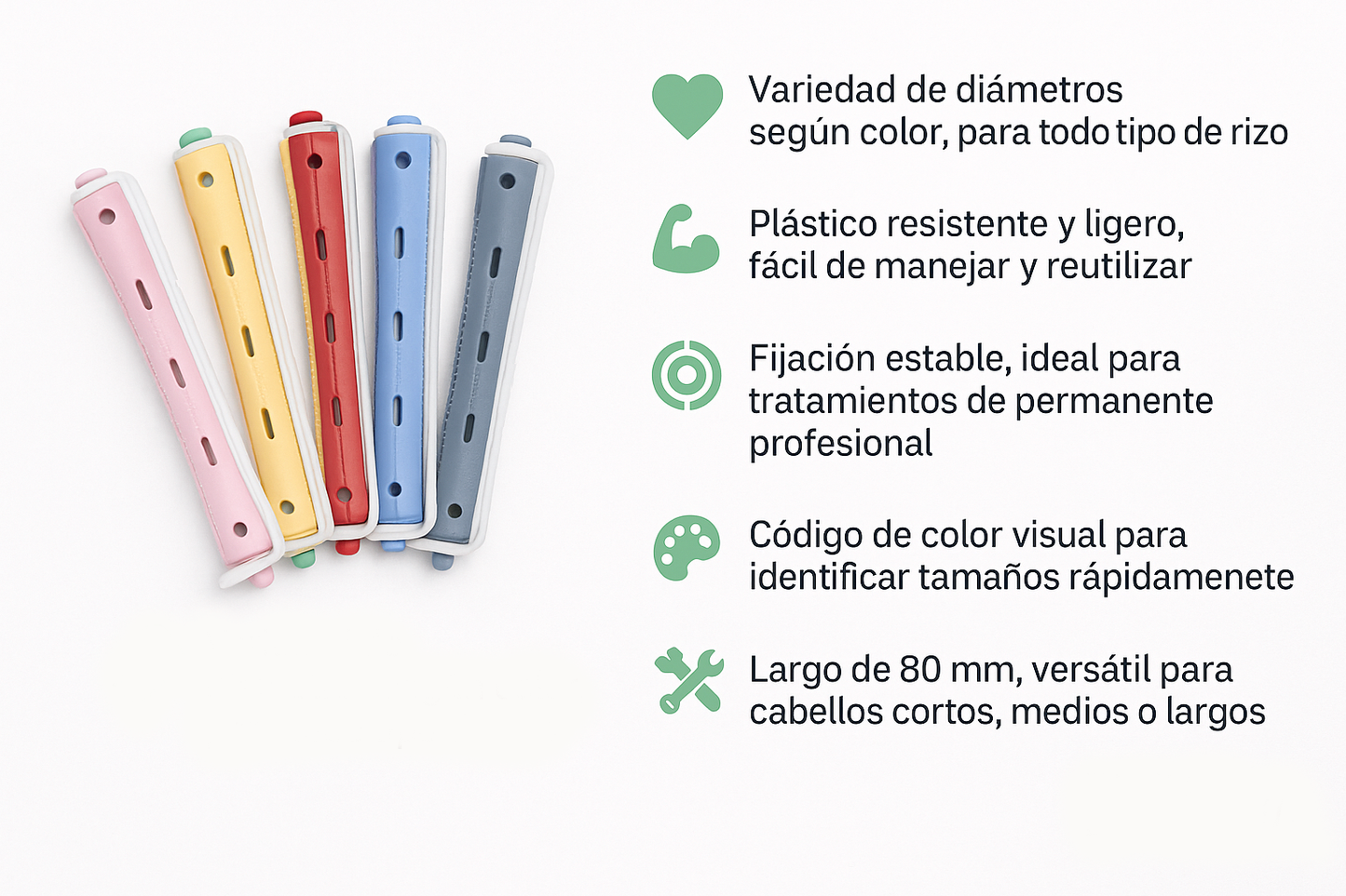 Bigudis plástico bicolor - Bello Cabello