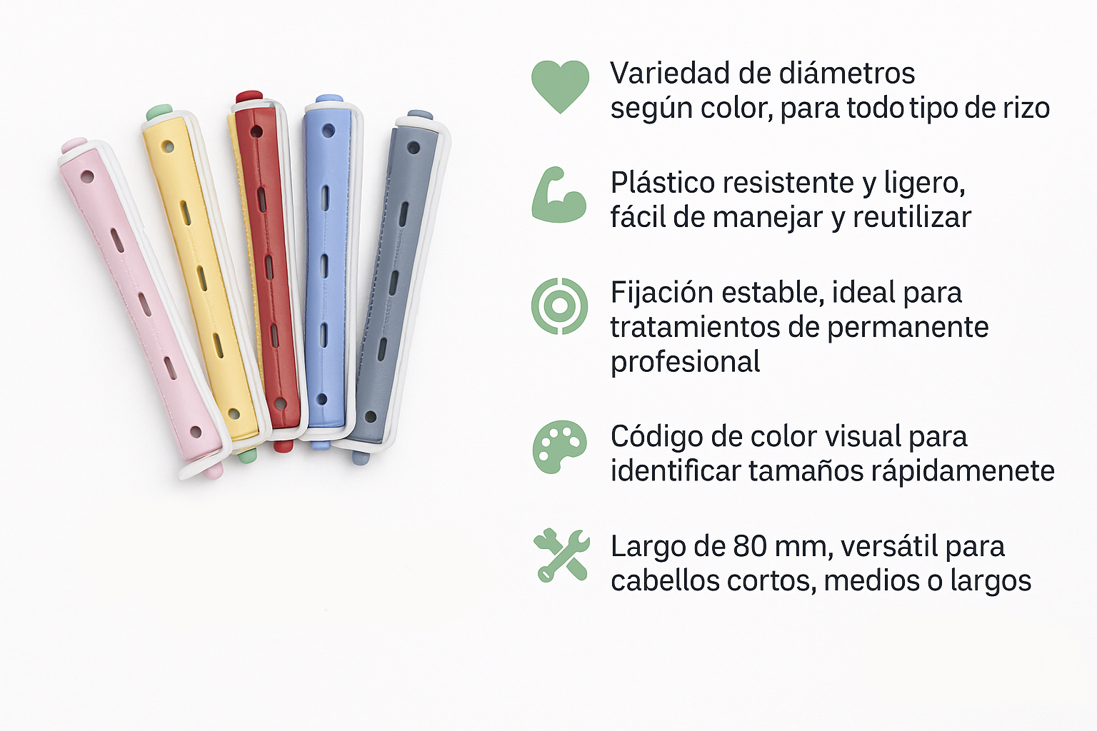 Bigudis plástico bicolor - Bello Cabello