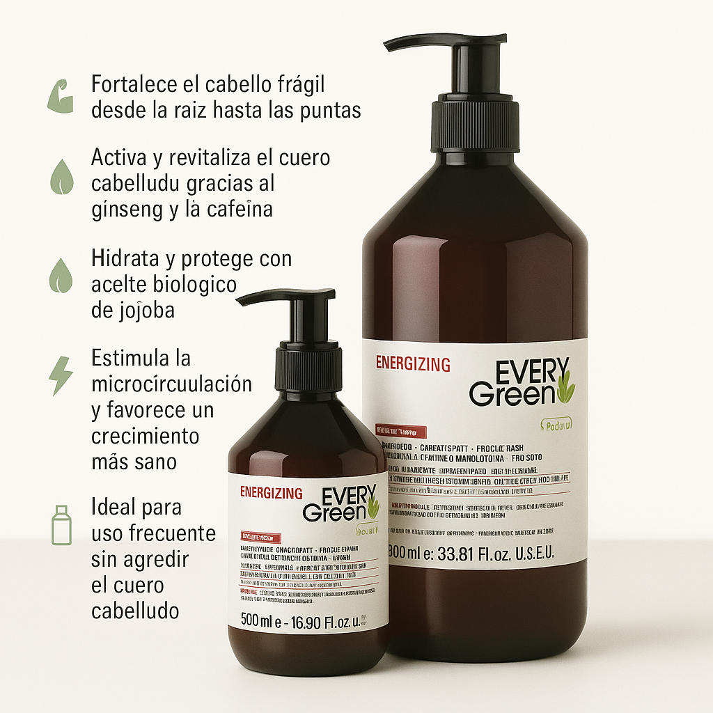 Champú energizante - cabellos frágiles - Every Green - Bello Cabello