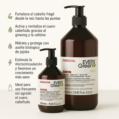 Champú energizante - cabellos frágiles - Every Green - Bello Cabello