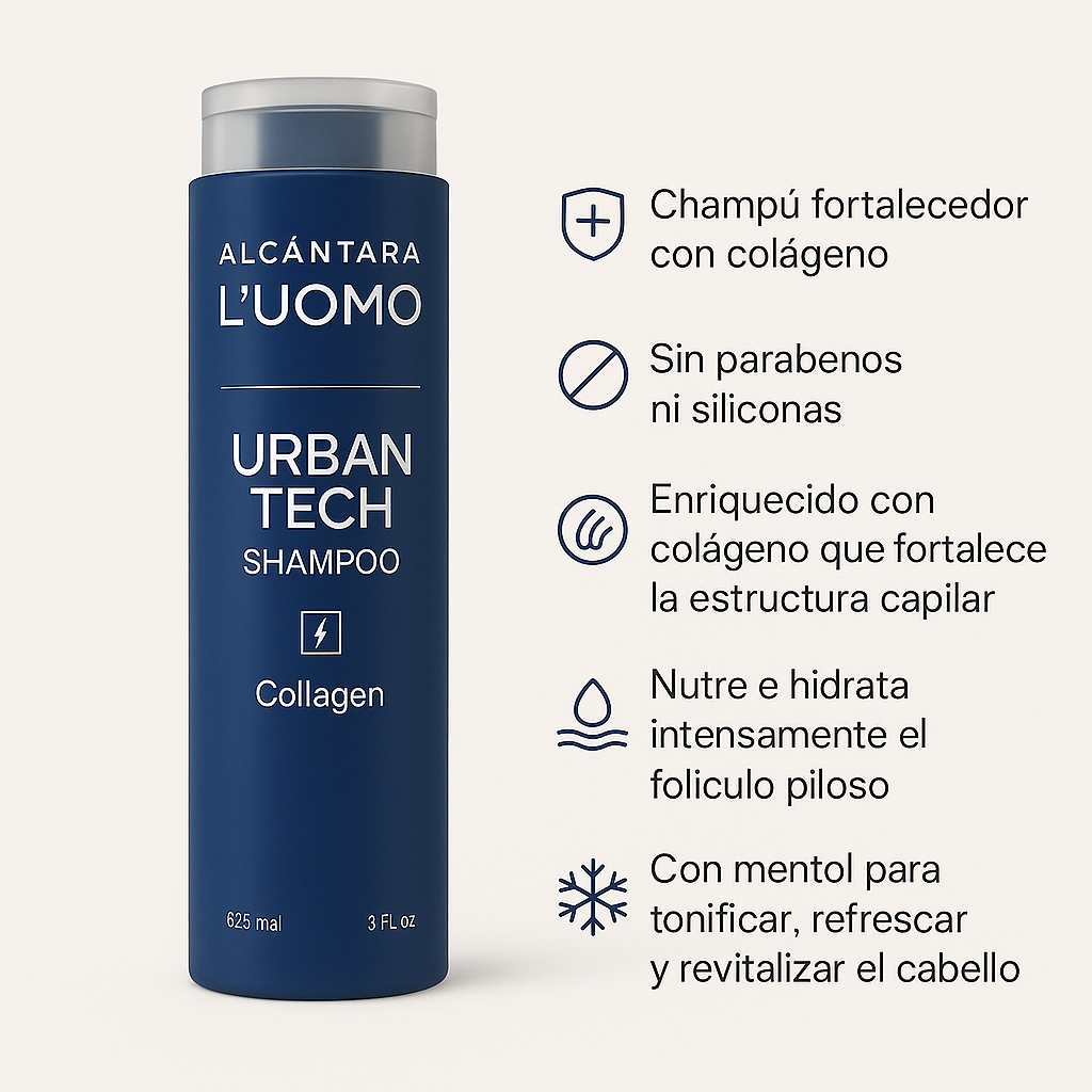 Champú fortalecedor hombre L’Uomo Urban Tech Shampoo - Bello Cabello