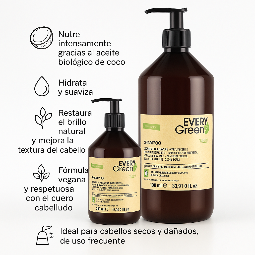 Champú nutritivo - cabellos secos - Every Green - Bello Cabello