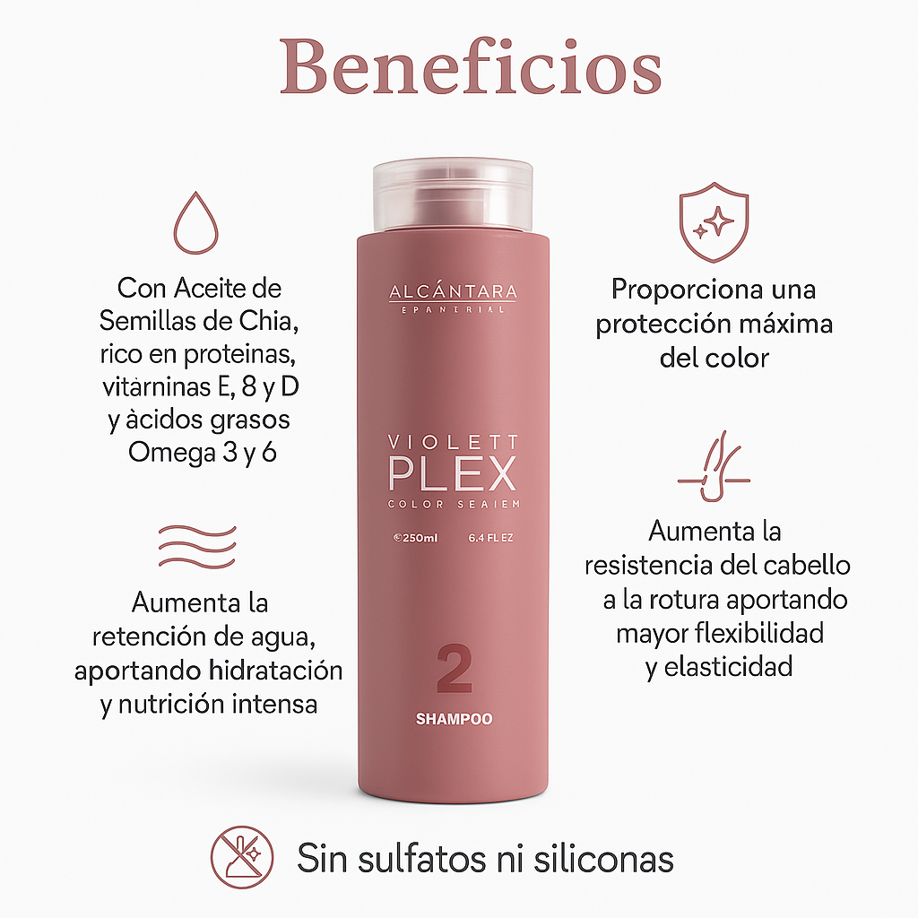 Champú Protector del Color VIOLETT PLEX Shampoo color care - Bello Cabello