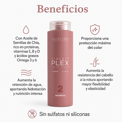 Champú Protector del Color VIOLETT PLEX Shampoo color care - Bello Cabello
