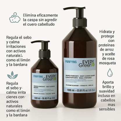 Champú Purificante Caspa Every Green - Bello Cabello