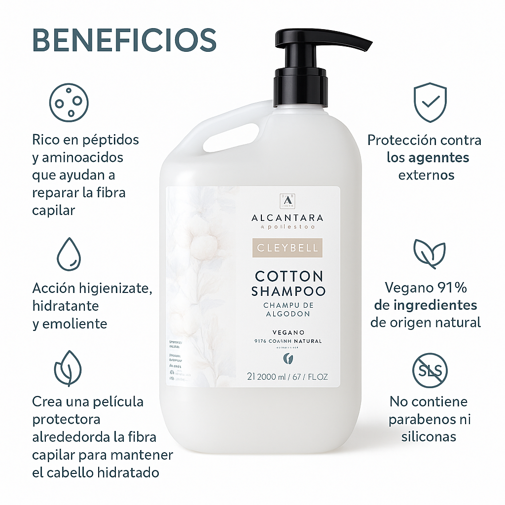 Cleybell Cotton Champú Reparador - Bello Cabello