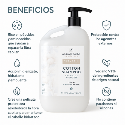 Cleybell Cotton Champú Reparador - Bello Cabello