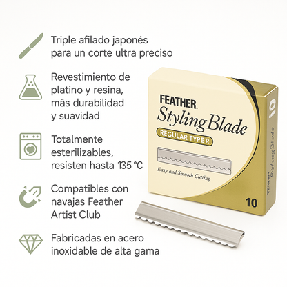 10 cuchillas feather styling razor
