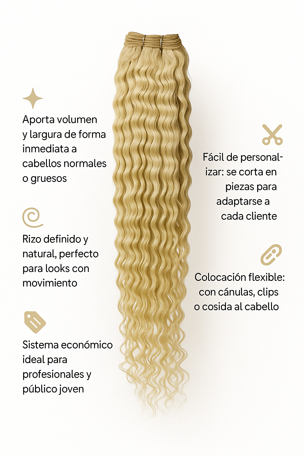 Extensión Cosida Rizado