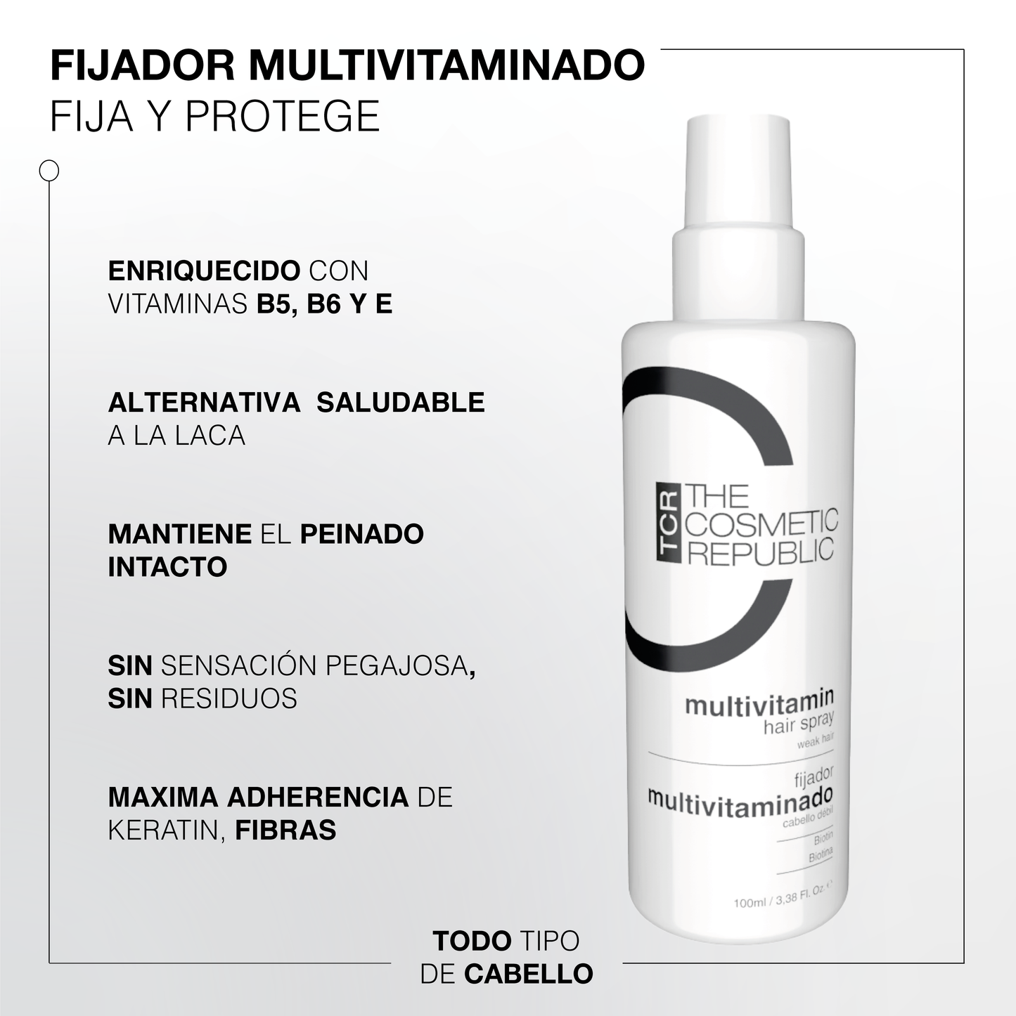 TCR fijador capilar multivitaminado - Bello Cabello