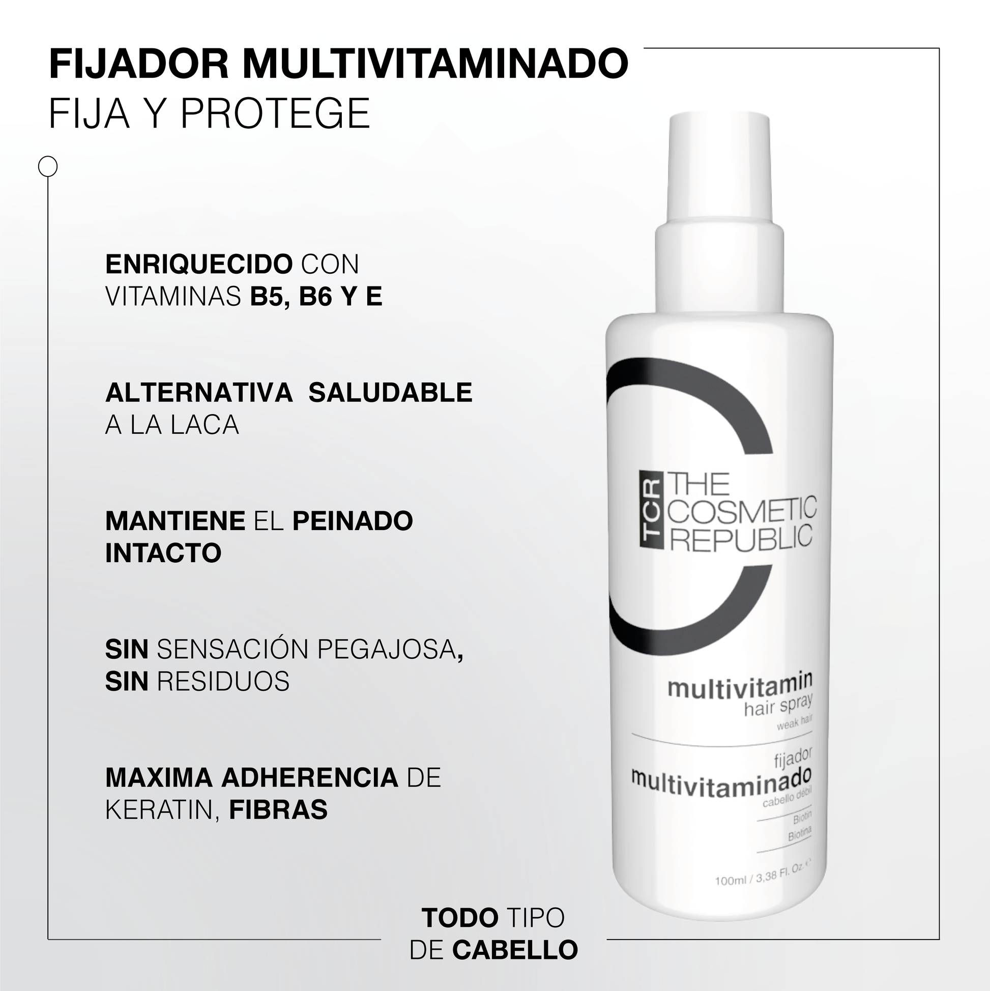 TCR fijador capilar multivitaminado - Bello Cabello