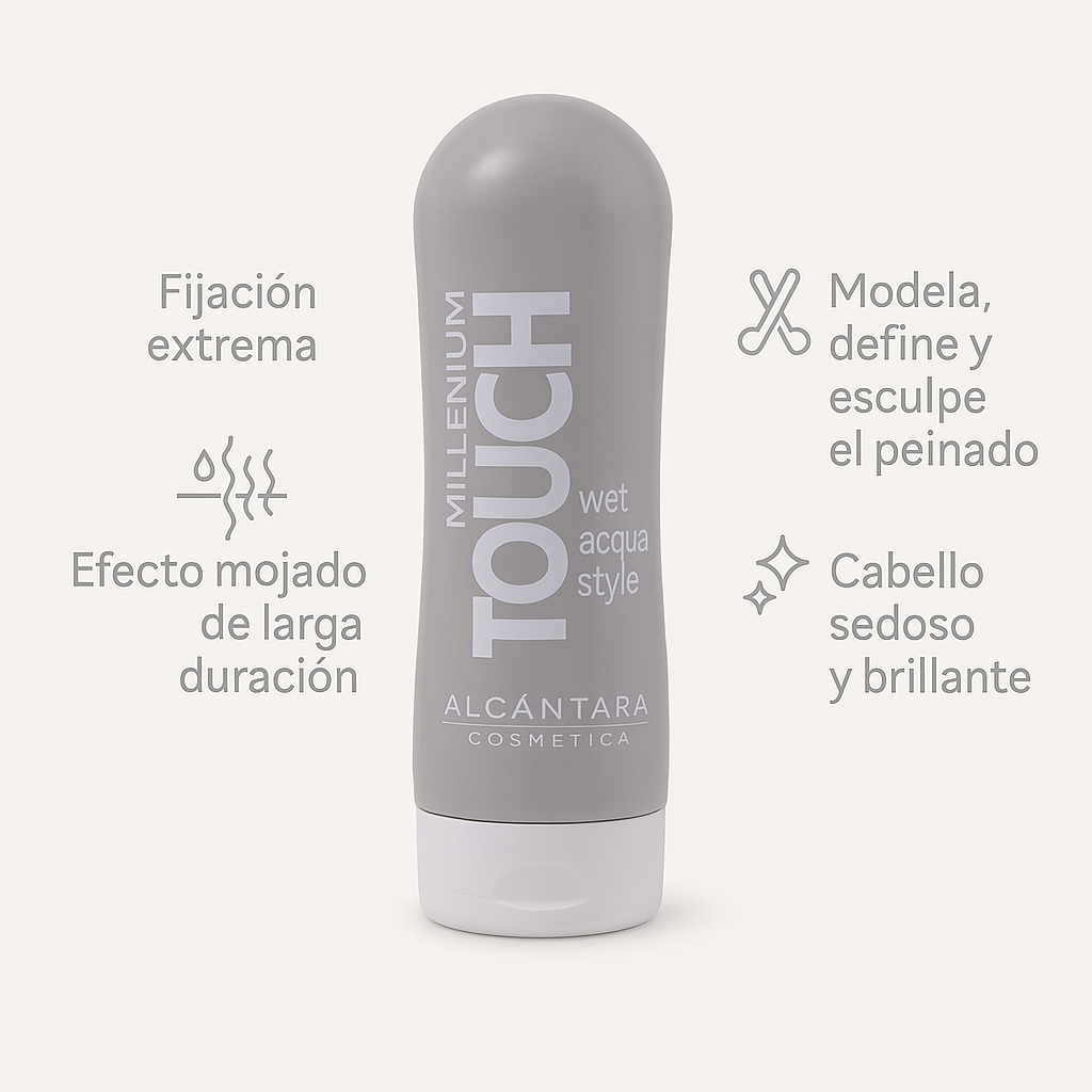 Gel de fijación extrema Millenium Touch Wet Acqua Style - Bello Cabello