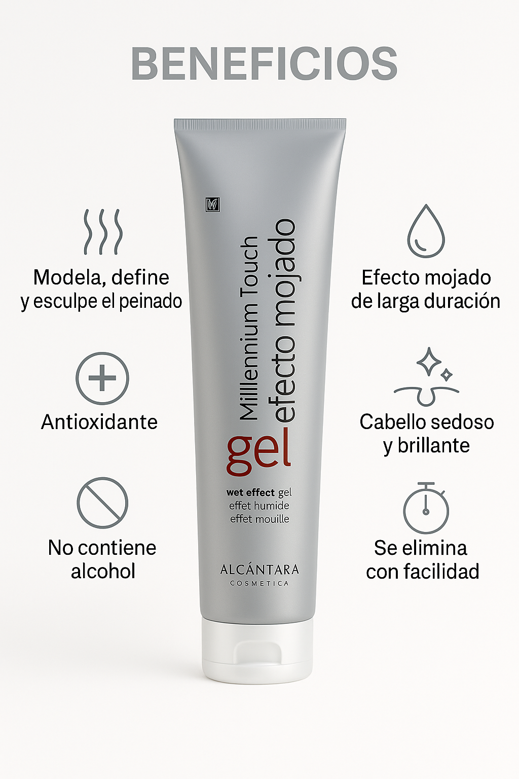 Gel de fijación Millenium Touch Gel Efecto Mojado - Bello Cabello