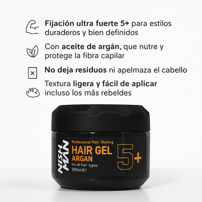 Gel Ultra Hold Argan 5+ - Bello Cabello
