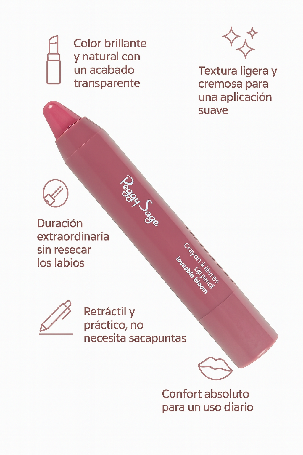 Lápiz de labios - loveable bloom