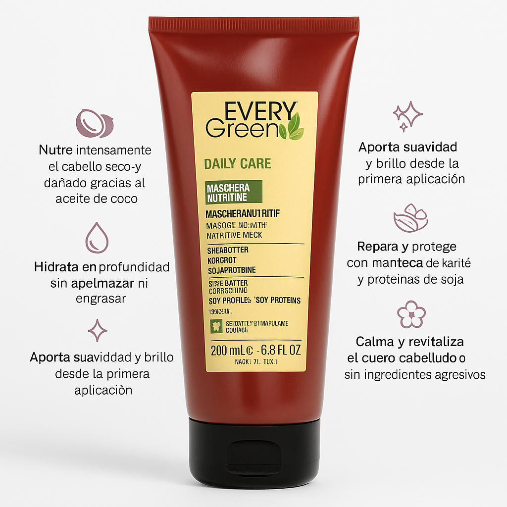 Mascarilla nutritiva - cabellos secos - Every Green - Bello Cabello