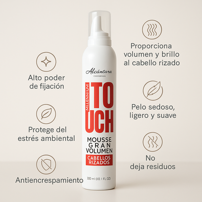 Millenium Touch Mousse Gran Volumen Cabellos Rizados - Bello Cabello