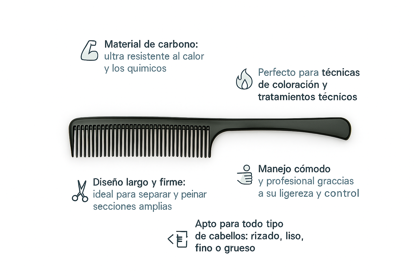 Peine Machete para Tinte / Desenredar