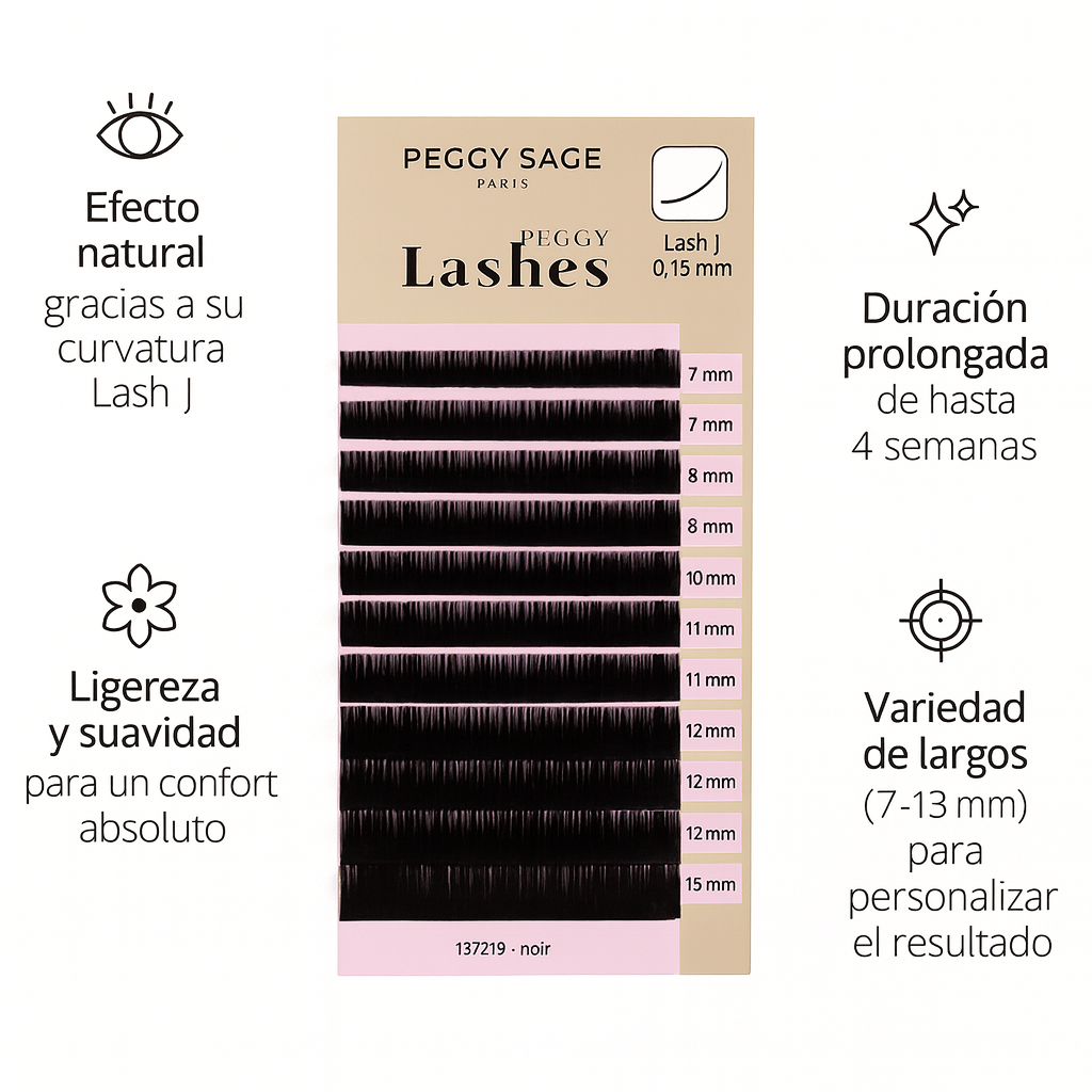Pestaña a pestaña - colocación de extensiones - distintos largos