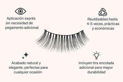 Pestañas postizas pre-encoladas