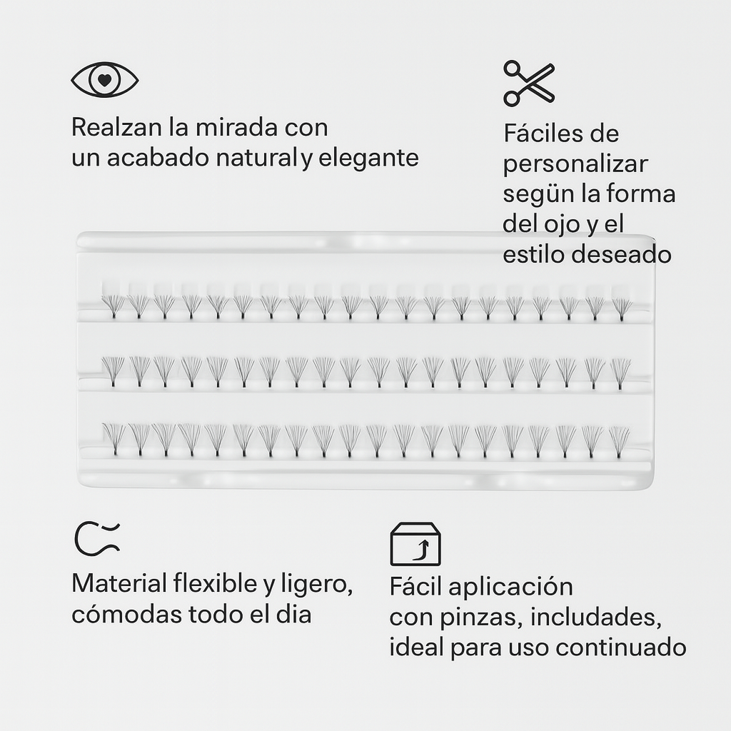 60 pestañas postizas individuales profesionales - Bello Cabello