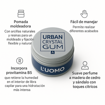 Pomada moldeadora L’Uomo Urban Crystal Gum - Bello Cabello