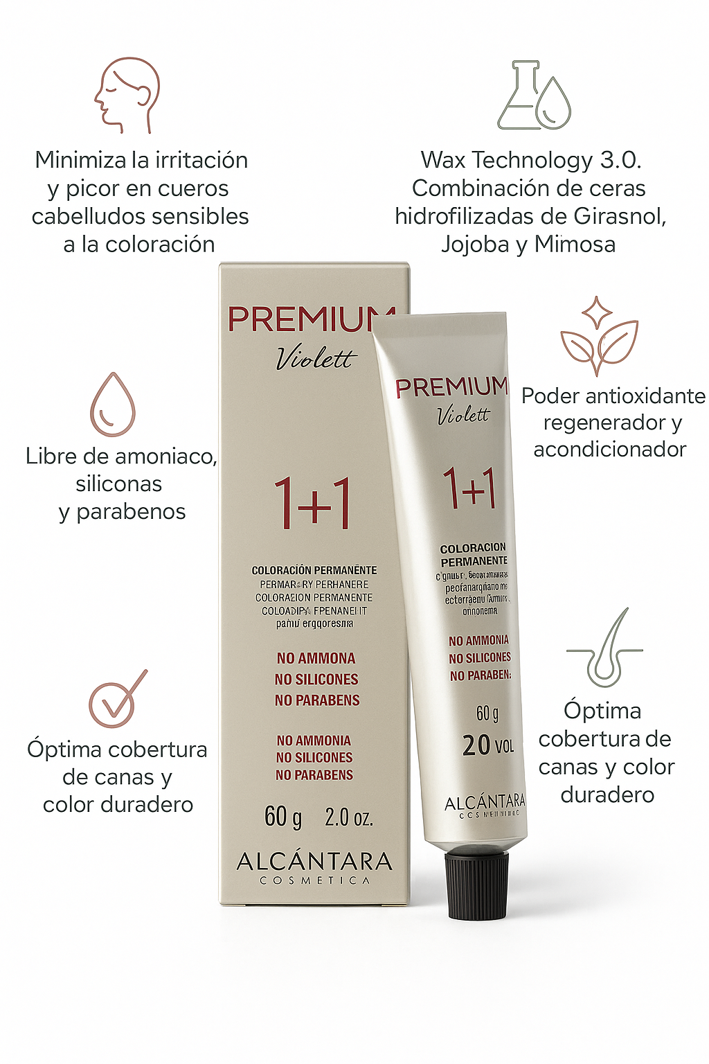 Tinte de pelo sin amoníaco Violett Premium - Bello Cabello